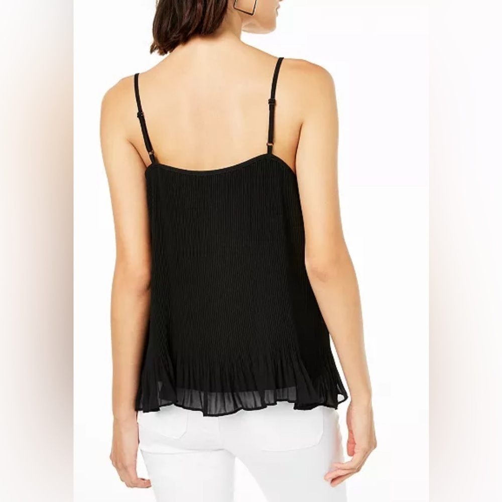 🆕Blu Pepper Black Lace-Trim Pleated Cami Top M🆕 - Picture 2 of 16
